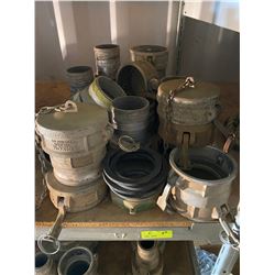 FT.MAC: ASSORTED LOT OF 5" CAM LOCK FITTINGS,