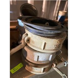 FT.MAC: ASSORTED 6" CAM LOCK FITTINGS, CAPS AND