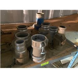 FT.MAC: ASSORTED 4" CAM LOCK FITTINGS, MALE AND