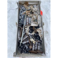 FT.MAC:  10 SNOW BLADE SKID SHOES & ASSORTED FASTENERS