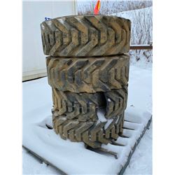 FT.MAC: LOT OF 4 AERIAL PLATFORM WHEELS, 3 NEW & 1