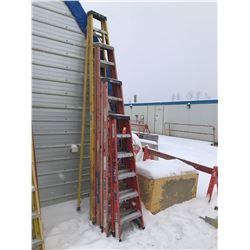 FT.MAC: 4 ASSORTED FIBREGLASS STEP LADDERS