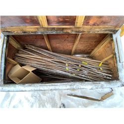 FT. MAC: WOODEN  BOX AND 7 FT T-POSTS