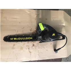 SH. PARK: 14" MCCULLOGH ELECTRIC CHAINSAW, 120VOLT