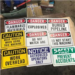 SH. PARK: ASSORTED SAFETY SIGNS AND PLACARDS