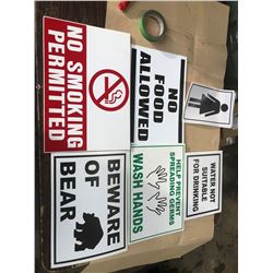 SH. PARK: ASSORTED SAFETY SIGNS AND PLACARDS