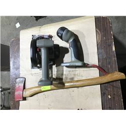 SH. PARK: LOT OF ASSORTED HAND TOOLS, INCLUDES AXE,