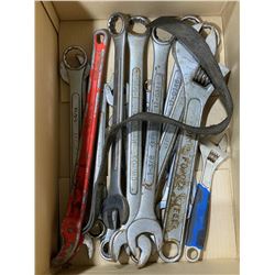 SH. PARK: BOX OF ASSORTED WRENCHES
