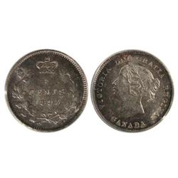 1893 Canada Five Cents-PCGS AU58