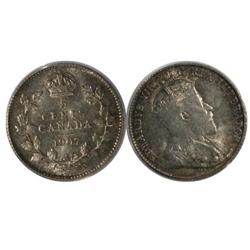 1907 Canada Five Cents-PCGS MS63