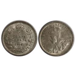 1918 Canada Five Cents-ICCS AU55