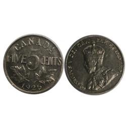 1926 N6 Canada Five Cents-ICCS AU50