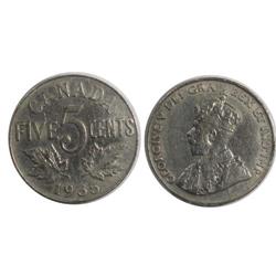1935 Canada Five Cents-ICCS VF30