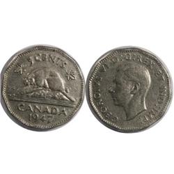 1947Dot Canada Five Cents-ICCS VF20