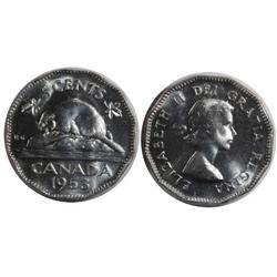1953NSF Canada Five Cents-ICCS MS64