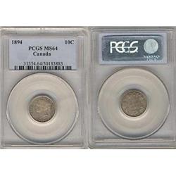 1894 Canada Ten Cents - PCGS MS64