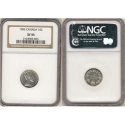 1906 Canada Ten Cents-NGC EF45