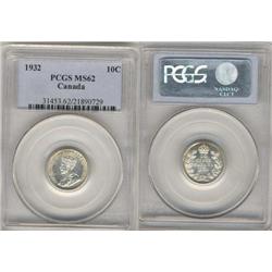 1932 Canada Ten Cents-PCGS MS62