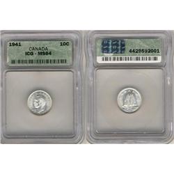 1941 Canada Ten Cents-ICG MS64