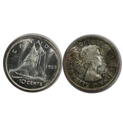 1959 Canada Ten Cents-ICCS MS65