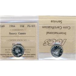 1964 Canada Ten Cents-ICCS PL65HC