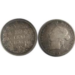 1872H Canada Twenty-Five Cents-ICCS G6