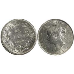 1872H Canada Twenty-Five Cents-PCGS AU5