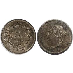 1886 Canada Twenty-Five Cents-ICCS AU58