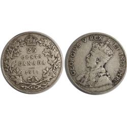 1911 Canada Twenty-Five Cents-ICCS F15