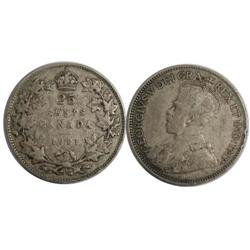 1921 Canada Twenty-Five Cents-ICCS VG10
