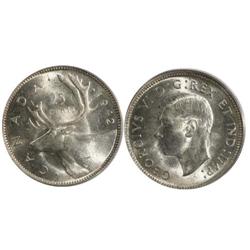 1942 Canada Twenty-Five Cents-PCGS MS62