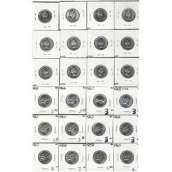 1956-68 Canada Twenty-Five Cent Date Se