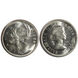 1958 Canada Twenty-Five Cents-ICCS MS63