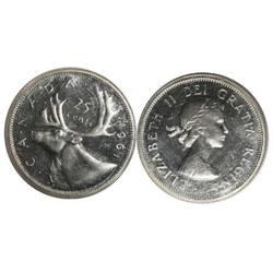 1961 Canada Twenty-Five Cents-ICCS PL65