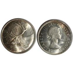 1964 Canada Twenty-Five Cents-ICCS MS64