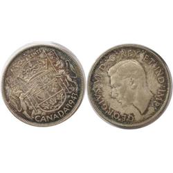 1943N3 Canada Fifty Cents-ICCS EF40