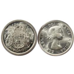 1955 Canada Fifty Cents-ICCS MS63