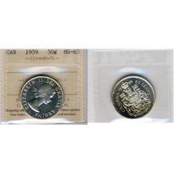 1959 Canada Fifty Cents-ICCS MS63