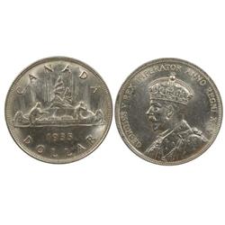 1935 Canada One Dollar-ICCS AU55
