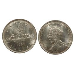 1935 Canada One Dollar-ICCS AU58