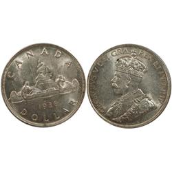 1936 Canada One Dollar-ICCS AU58