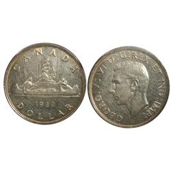 1938 Canada One Dollar-ICCS EF40