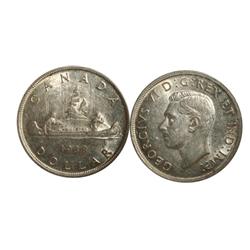 1938 Canada One Dollar-ICCS AU50