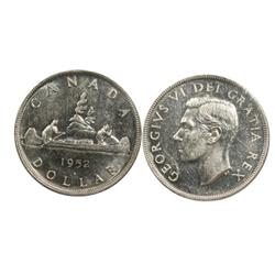 1952 Canada One Dollar-ICCS AU55