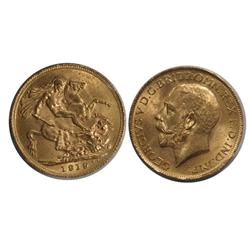 1919c Canada Gold Sovereign-ICCS MS63