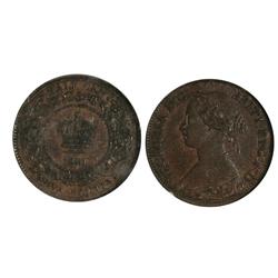 1861Nova Scotia Half Cent-NGC AU58