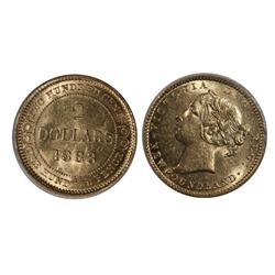1888 Newfoundland $2 Gold-ICCS MS60