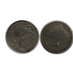 1873 Obv.2 Newfoundland Five Cents-ICCS