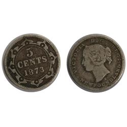 1873H Newfoundland Five Cents-ICCS G6