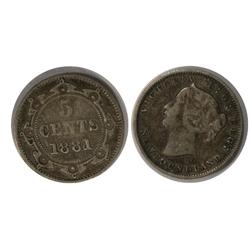 1881 Newfoundland Five Cents-ICCS F12